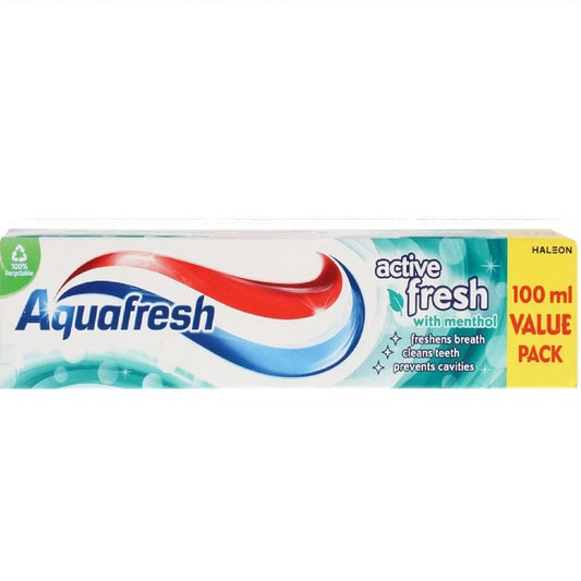 אקווה פרש משחת שיניים אקטיב פרש 100מל - Aquafresh Toothpaste Active Fresh 100ml