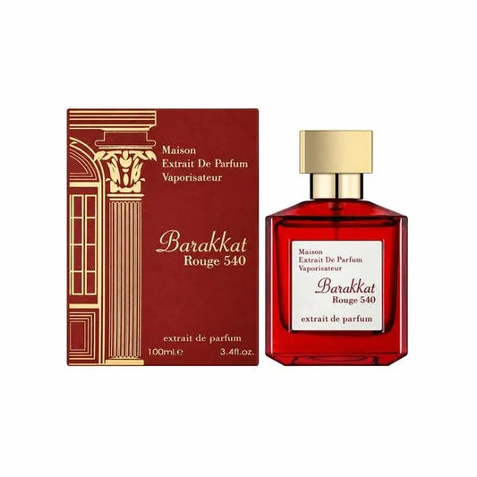 פרגרנס וורלד ברקאת רוז' 540 אקסטרייט - Fragrance World Barakkat Rouge 540 Extrait De Parfum 100ml - בושם יוניסקס מקורי - בקבוק ואריזה