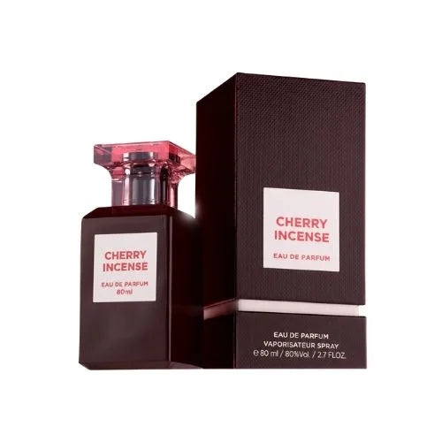 פרגרנס וורלד צ'רי אינסנס - Fragrance World Cherry Incense 80ml E.D.P - בושם יוניסקס מקורי - בקבוק ואריזה