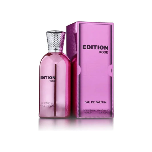 פרגרנס וורלד אדישן רוז - Fragrance World Edition Rose 100ml E.D.P - בושם לאישה מקורי - בקבוק ואריזה