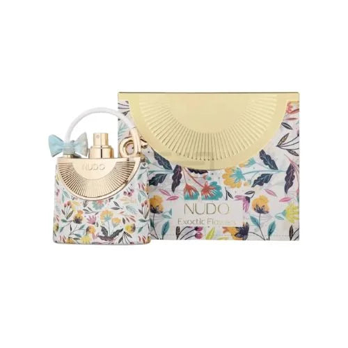 פרגרנס וורלד נודו אקזוטיק פלאוורס - Fragrance World Nudo Exotic Flowers 100ml E.D.P - בושם לאישה מקורי - בקבוק ואריזה