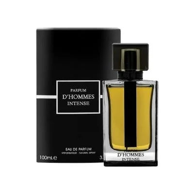 פרגרנס וורלד פרפום ד'הום אינטנס - Fragrance World Parfum D'Hommes Intense 100ml E.D.P - בושם לגבר מקורי - בקבוק ואריזה