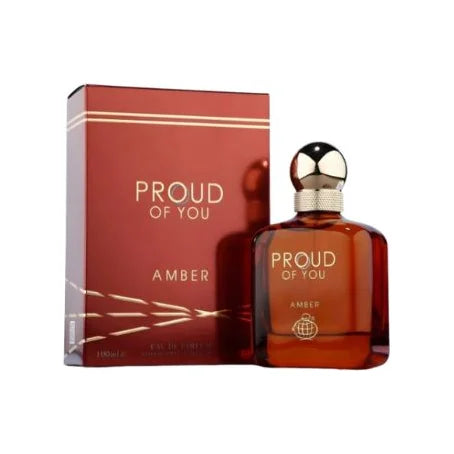 פרגרנס וורלד פראוד אוף יו אמבר - Fragrance World Proud Of You Amber 100ml E.D.P - בושם יוניסקס מקורי - בקבוק ואריזה