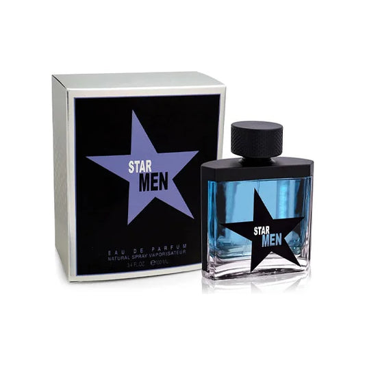 פרגרנס וורלד סטאר מן - Fragrance World Star Men 100ml E.D.P - בושם לגבר מקורי - בקבוק ואריזה