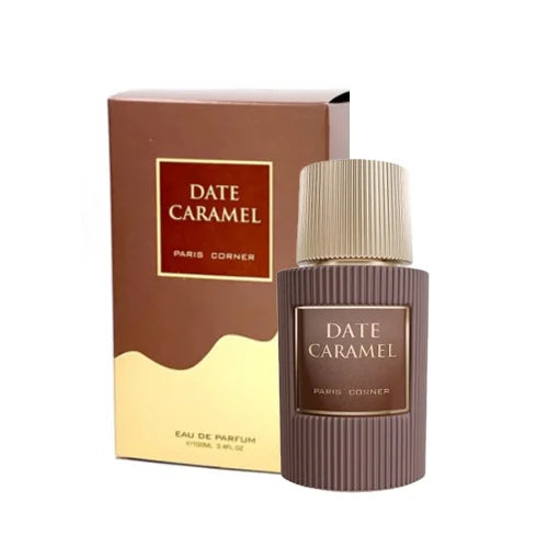 פריז קורנר דייט קרמל - Paris Corner Date Caramel 100ml E.D.P - בושם יוניסקס מקורי - בקבוק ואריזה