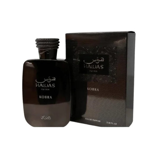 רסאסי הוואס קוברה - Rasasi Hawas Kobra 100ml E.D.P - בושם לגבר מקורי - בקבוק ואריזה