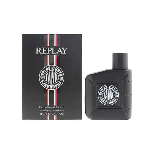 רפליי טנק קאסטום פור הים - Replay Tank Custom For Him 100ml E.D.T - בושם לגבר מקורי - בקבוק ואריזה