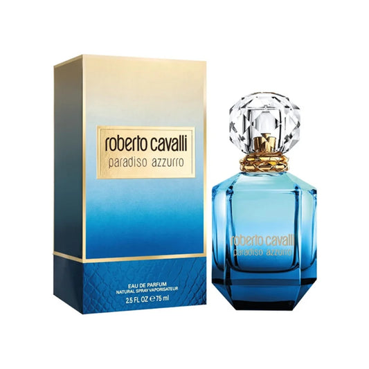 רוברטו קוואלי פרדיסו אזורו - Roberto Cavalli Paradiso Azzurro 75ml E.D.P - בושם לאישה מקורי - בקבוק ואריזה