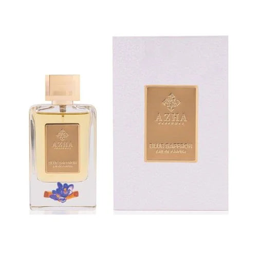 אזהה בלו סאפרון - Azha Blue Saffron 100ml E.D.P - בושם יוניסקס מקורי - בקבוק ואריזה