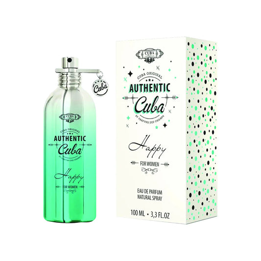 קובה אוטנטיק הפי - Cuba Authentic Happy 100ml E.D.P - בושם לאישה מקורי - בקבוק ואריזה