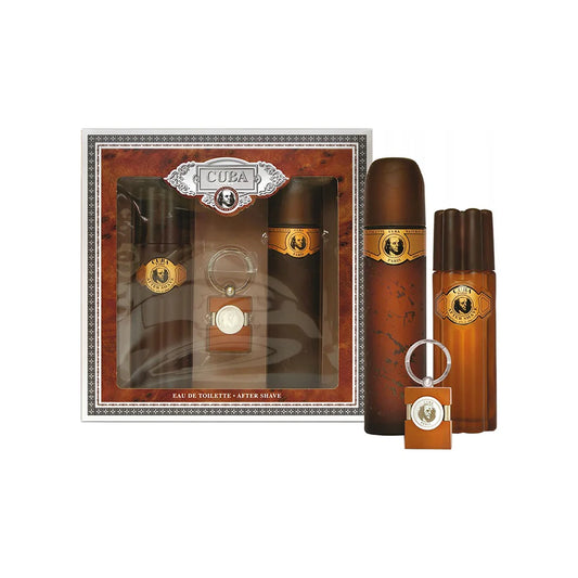 קובה סט גולד - Cuba Set Gold 100ml E.D.T + After Shave + Key Chain - בושם לגבר מקורי - בקבוק ואריזה