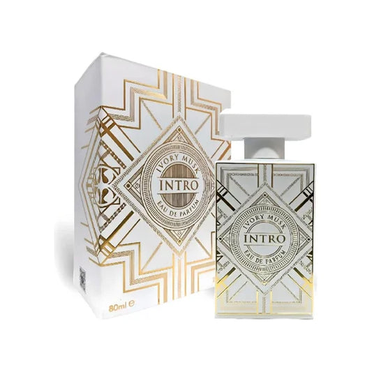 פרגרנס וורלד אינטרו אייבורי מאסק - Fragrance World Intro Ivory Musk 80ml E.D.P - בושם יוניסקס מקורי - בקבוק ואריזה