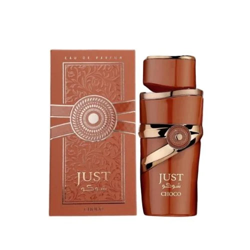 פרגרנס וורלד ג'אסט צ'וקו - Fragrance World Just Choco 100ml E.D.P - בושם יוניסקס מקורי - בקבוק ואריזה