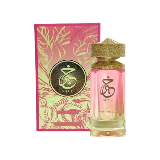 פריז קורנר ח'יר פיץ' דלולו - Paris Corner Khair Peach Delulu 100ml E.D.P - בושם יוניסקס מקורי - בקבוק ואריזה