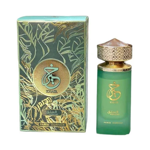פריז קורנר ח'יר פיסטצ'יו - Paris Corner Khair Pistachio 100ml E.D.P - בושם יוניסקס מקורי - בקבוק ואריזה