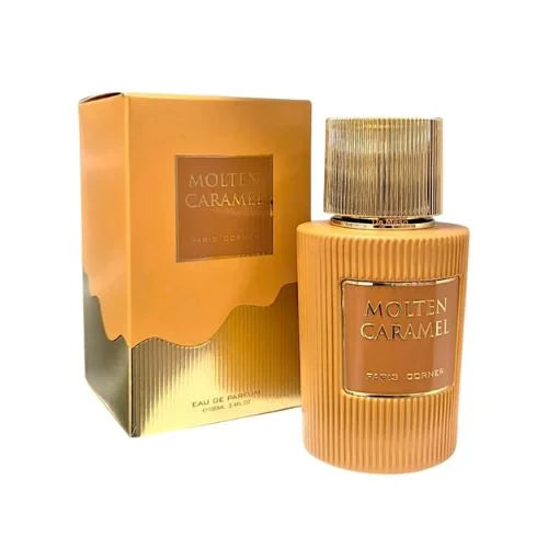 פריז קורנר מולטן קרמל - Paris Corner Molten Caramel 100ml E.D.P - בושם יוניסקס מקורי - בקבוק ואריזה