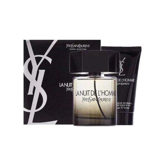 איב סאן לורן לה נואי דה לום סט - Yves Saint Laurent La Nuit De L'Homme Set 100ml E.D.T + Shower Gel 50ml - בושם לגבר מקורי - בקבוק